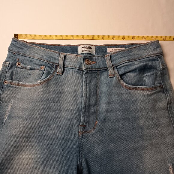 Kensie Jeans Size 6/28 The Ultimate High Rise Skinny Light Wash Distressed Ankle - Picture 7 of 10